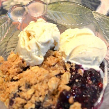 Blueberry Crumble with Cinnamon Ice Cream
