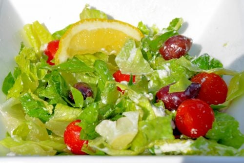 Greek Salad with Creamy Feta Dressing