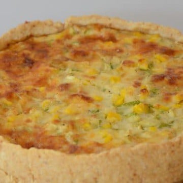 Corn quiche with parmesan pastry