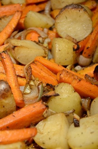 Sheet Pan Balsamic Roasted Baby Potatoes and Carrots