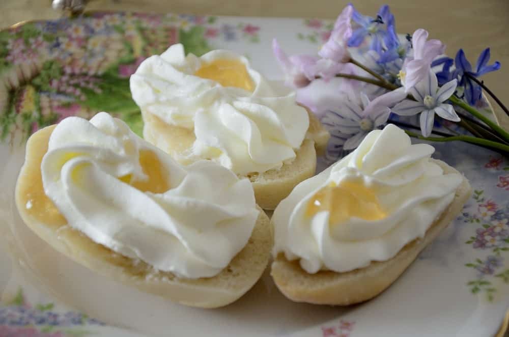 Devonshire Buns with Sweet Whipped Cream and Jelly