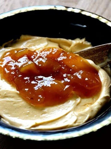 Curried Cheese Spread in a dish.