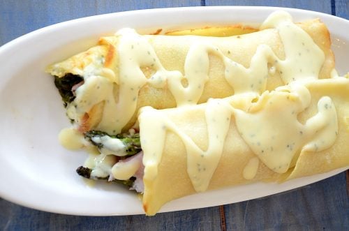 Ham and Asparagus Crepes 