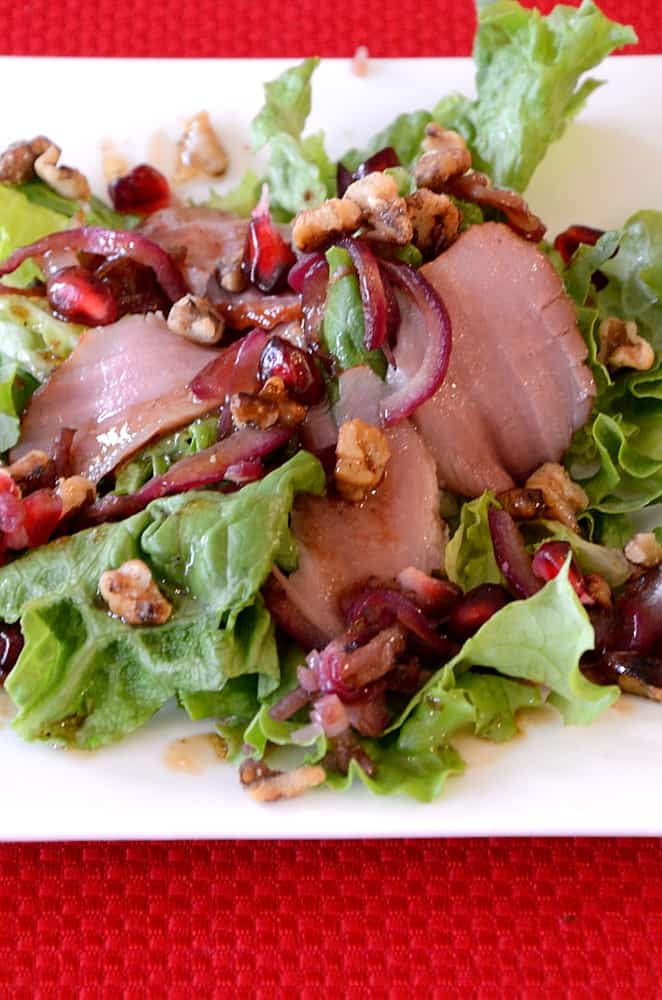 Smoked Duck Breast Salad with Pomegranate Molasses Vinaigrette