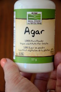 Label of a jar of agar agar