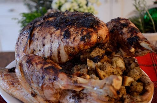 Roast turkey with balsamic, fig, orange  glaze