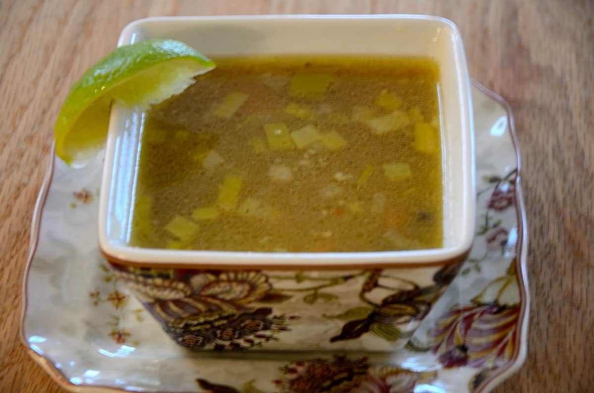 Bowl of Chicken and Lime Wild Rice Soup