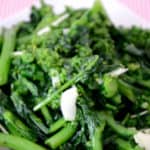 Closeup of cooked Rapini
