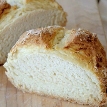 loaf of Irish Soda Bread cut in half