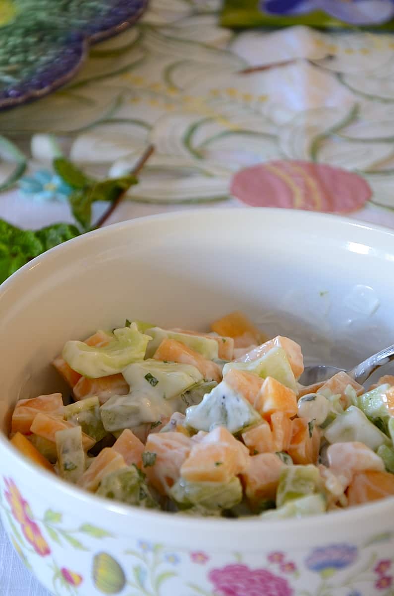 Healthy Cucumber Salad with Kiwi and Canteloupe The Wine Lover's Kitchen