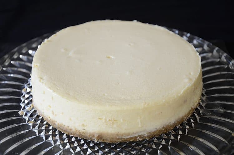 Basic vanilla cheesecake fresh out of the slow cooker.