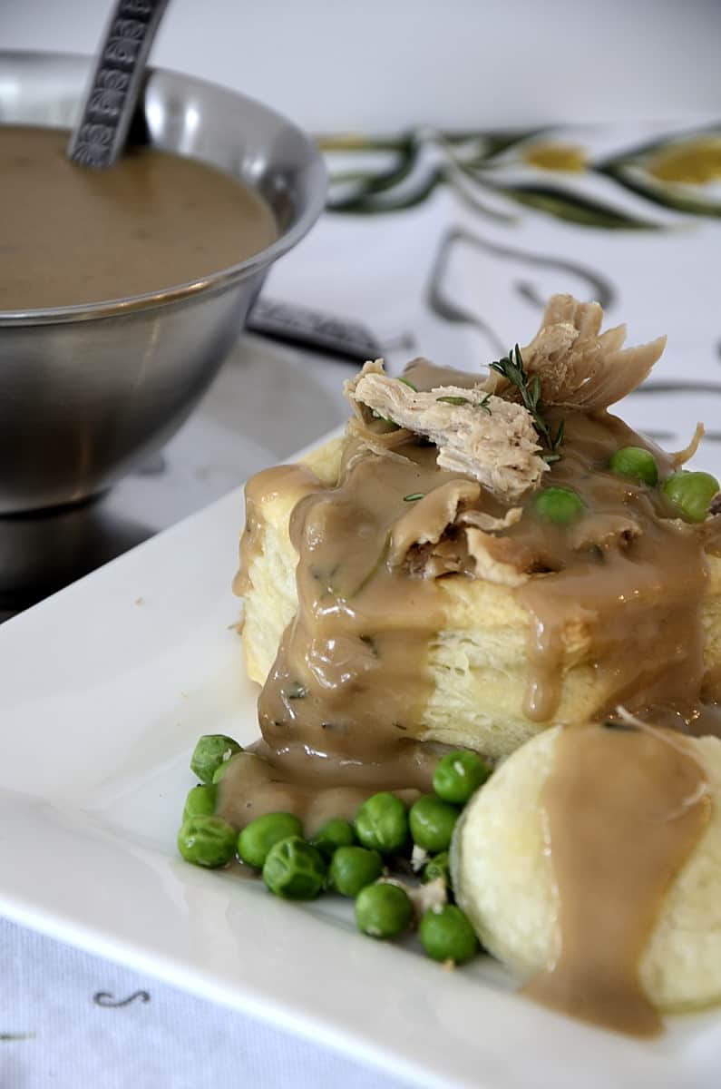 Leftover Turkey in Puff Pastry with Marsala Gravy