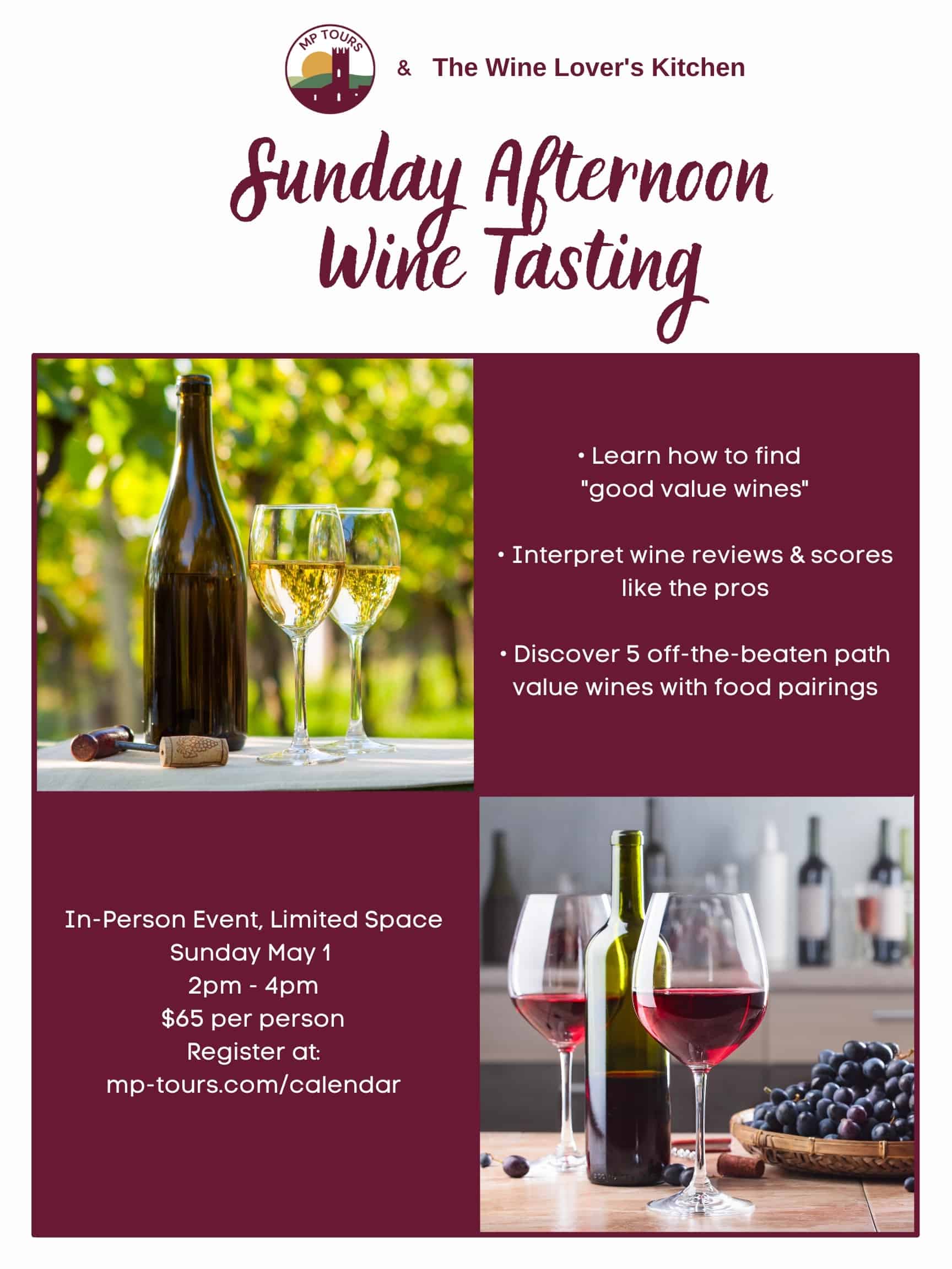 Sunday Afternoon Wine Tasting May 1, 2022