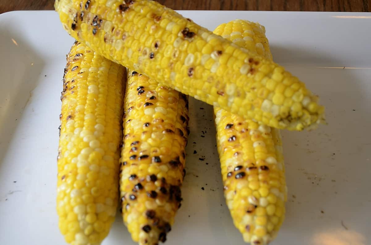 Grilled corn on the cob.