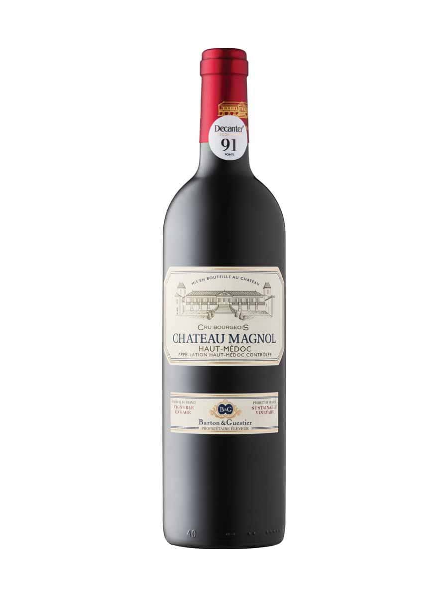 Bottle of Bordeaux wine.